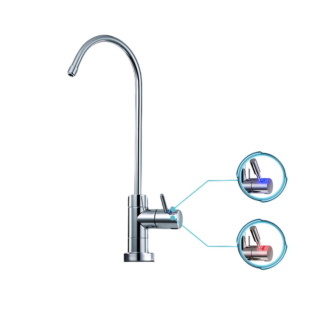 Rainwater çift fonksiyonlu modern mutfak musluğu, krom tasarım.