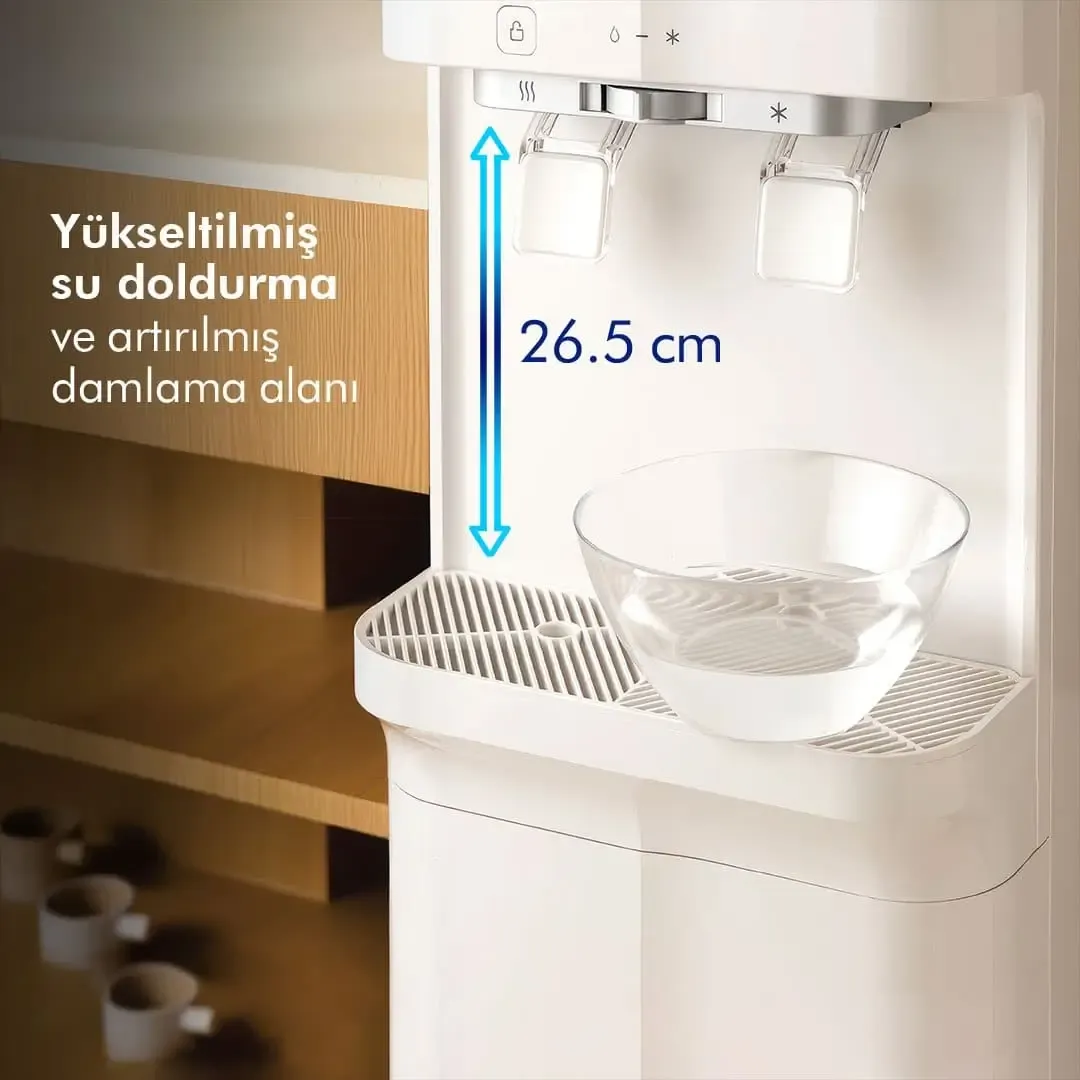 Yükseltilmiş su doldurma ve artırılmış damlama alanı, 26,5 cm